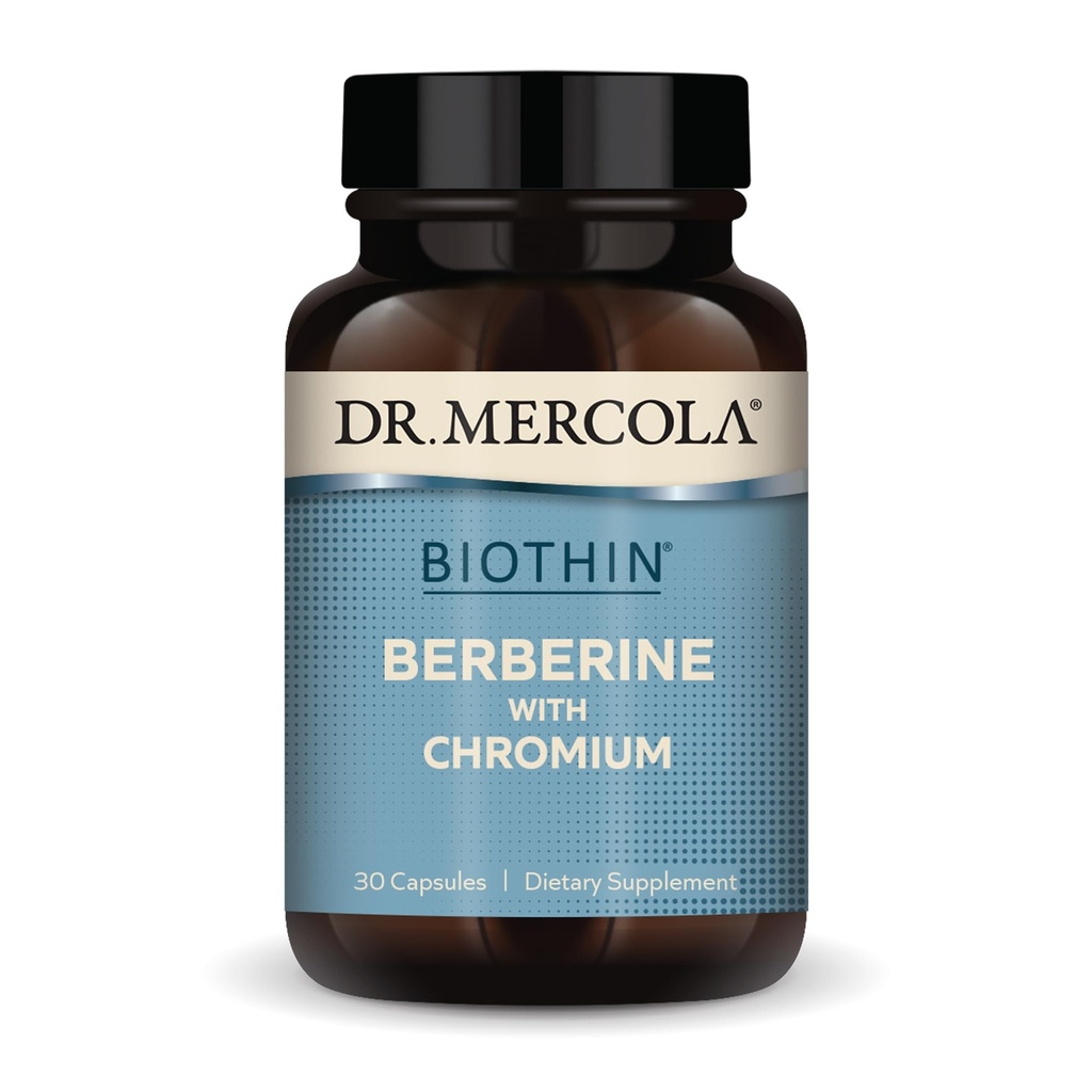 Tri. Mercola Biothin berberiini kanssa kromi - tukee terveellistä aineenvaihduntaa toiminto - tehostettu imeytyminen - ei-GMO, Gluteeniton & soija-free - 30 kapselia (30 tarjoilua)