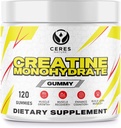 Kreatiini Monohydraatti Gummies miesten & naisten 5g Creatiini Monohydraatti per tarjoilu - Vegan, Lemon Flavor, 120 Count.