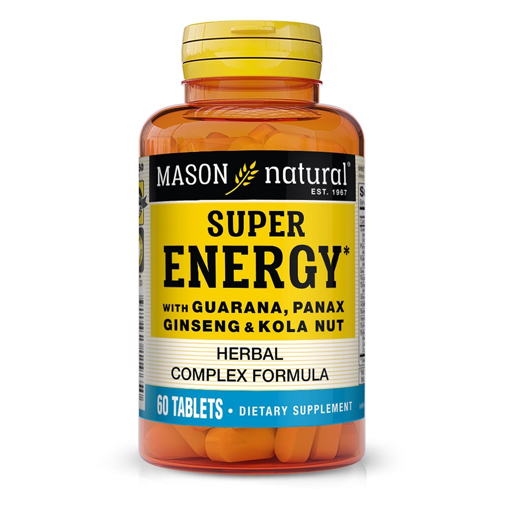 MASON NATURAL Super Energy, Valmistettu Guarana, Panax Ginseng & Kula Nut optimaalinen suorituskyky & energia, 30 päivän tarjonta