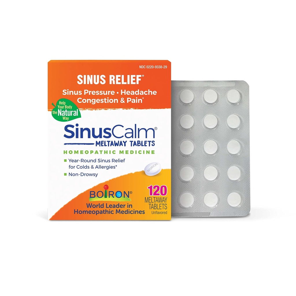 Boiron SinusCalm tabletter för Sinus Pain Relief, Runny Nose, Congestion, Sinus Pressure, Headache - 120 greve