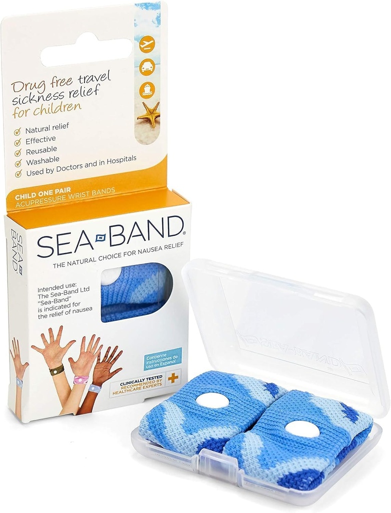 Sea-Band Acupressure Wrist Bands, 1 Lapsipari (sininen)