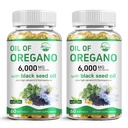 Luonnon elävä Oil of Oregano ja musta siemenöljy, 2 in 1 Oregano Supplement for Immuun Health, Retains High Thymokinone, ei-GMO, 60 Softgels, 2 pakkaus