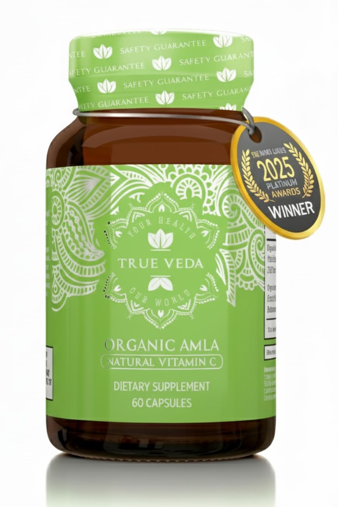 Organic Amla kapselit ... C-vitamiini UDA Organic Certified...