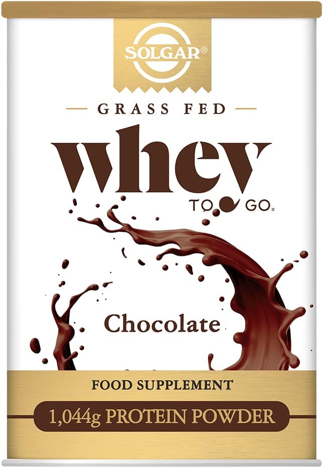 Solgar Whey To Go Protein Powder, Chocolate, 42 oz - Isolaatti ja konsentraatti - Mixes Helposti sulava maku - Gluteeniton - 20g Proteiinia per tarjoilu