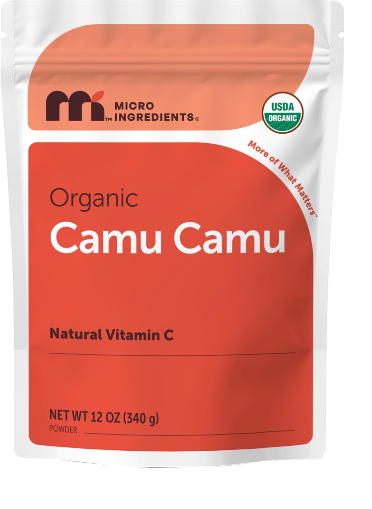 Organisk Camu Camu Powder, 12 oz | Hög naturlig vitamin C-nivå | Färsk frystorka bär källa | Inga GMO, Vegan Friendly