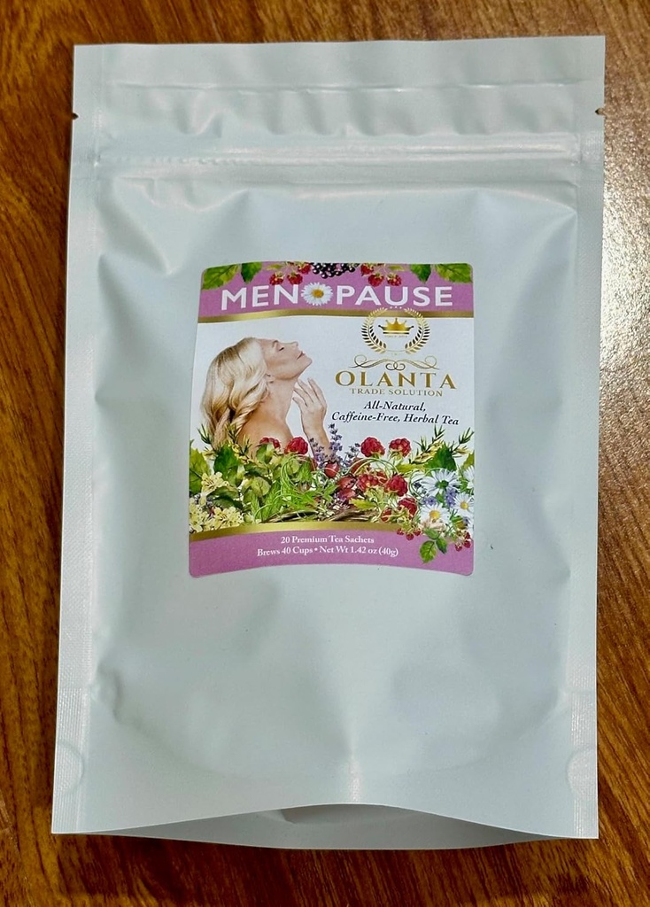 NATURAL MENOPAUSE TEA - rohdosvalmisteet naisille, Tukee Hormonitasapaino, Tuki kun Hot Flashs, Menopause sekoitus, Ashwagandha - 20 Premium Tea Sachets