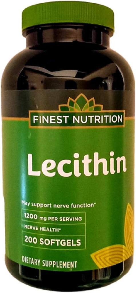 Finest Nutrition Lecithin 1200mg Softgels 200 ea av Finest Nutrition