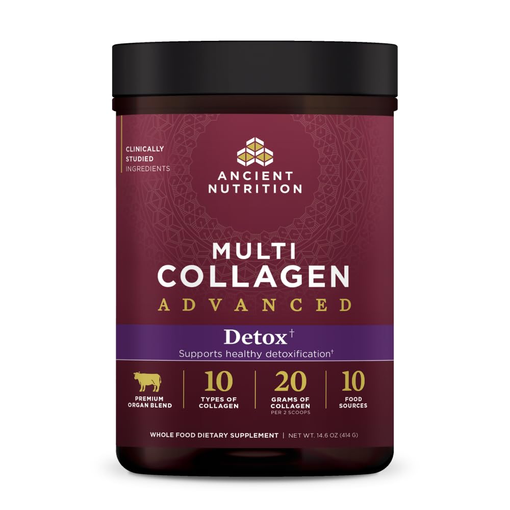 Ancient Nutrition Advanced Multi Collagen Protein Powder Cleanse & Detox, Unmauled, 36 Tarjoilut
