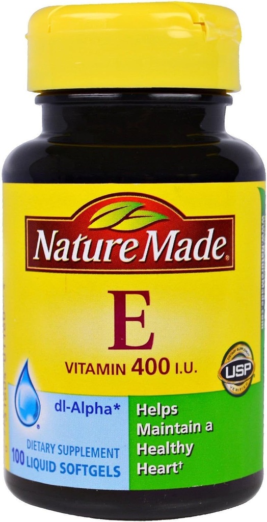 Luonto Valmistettu E-vitamiini 180 mg (400 IU) dl- Alpha, antioksidanttituen ravintolisä, 100 Softgelia (paketti 3)