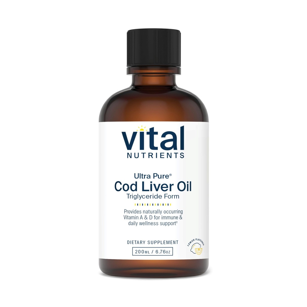 Elintoiminnot - Ultra Pure Cod Maksaöljy 1025 (Pharmaceutical Grade) - 100% Puhdasta Norjan turskaa Maksaöljy - 200 ml per pullo