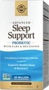 Solgar Advanced Sleep Support Probiootti, jossa on GABA & Melatoniinia, 30 vegaanista kapselia - 30 miljardia PMY - 5 Kliinisesti sulatetut kannat - Tuki lepoun ja toipumiseen - ei-GMO & Vegan, 30 tarjoilua