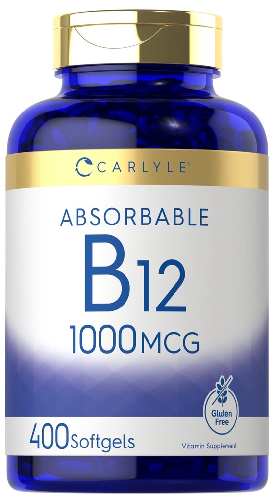 Carlyle-vitamiini B12 1000 mikrog Absorboiva ... 400 Softgels...