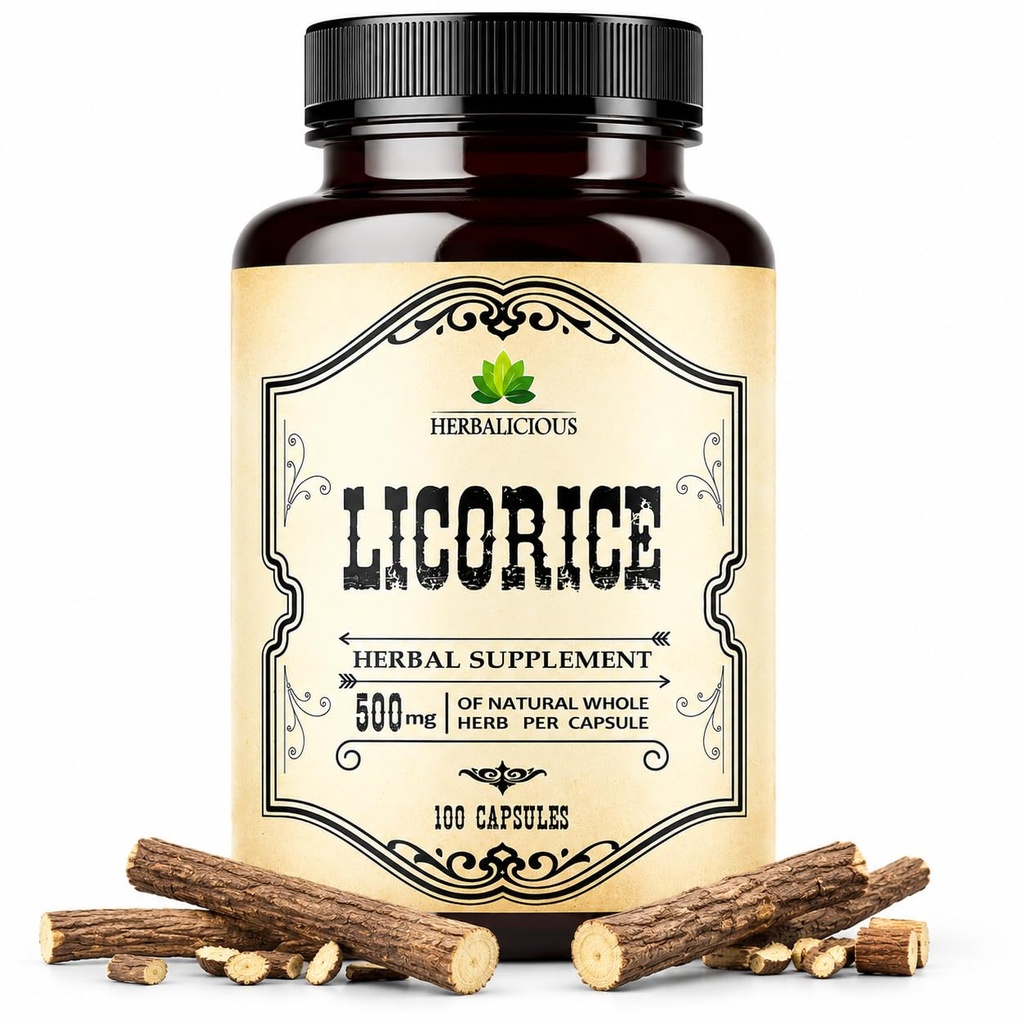 Lakritsi juuri 100 kapselia ... Pure Organic Glycyrrhiza Glabra ...