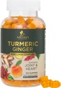 Kurkuma Curcumin Supplement Gummies - 95% Curcuminoids Turmeric & Inkivääri, Black Pepper Best Imeytyminen, Nature's Vegan Joint Support, Ei-GMO, Gluteeniton, Maukas Persikka maku - 120 Gummies