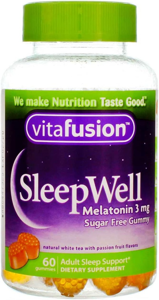Vitafusion SleepWell Gummy Sleep Aid för vuxna, White Tea & Passion Fruit 60 ea av Vitafusion