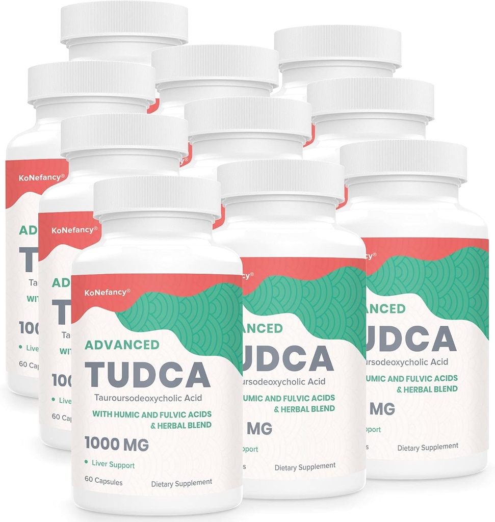 TUDCA Liver Supplements 1000mg - 600 Vegan Kapselit,Milk Thistle Herbal Blend kanssa Fulvic ja Humira maksan, Ruoansulatuskanavan
