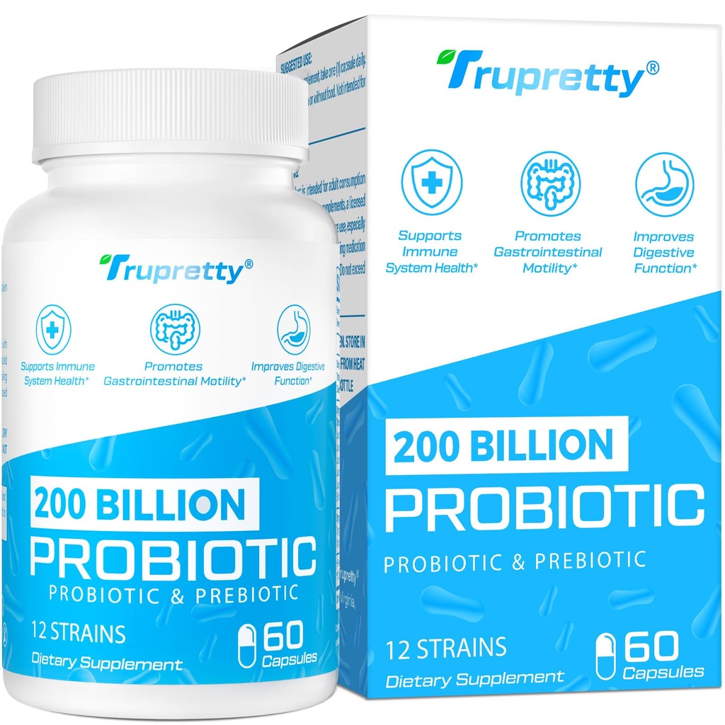 200 miljardia Cfus 12 kanta Probiootti, jossa 3 Organic Prebiootit, Probiootit naisille, Päivittäinen täydentää Immuuni, Gut, Dgestive Health, Skill Stable, Non GMO, 60 Caps (60-päivä tarjonta)