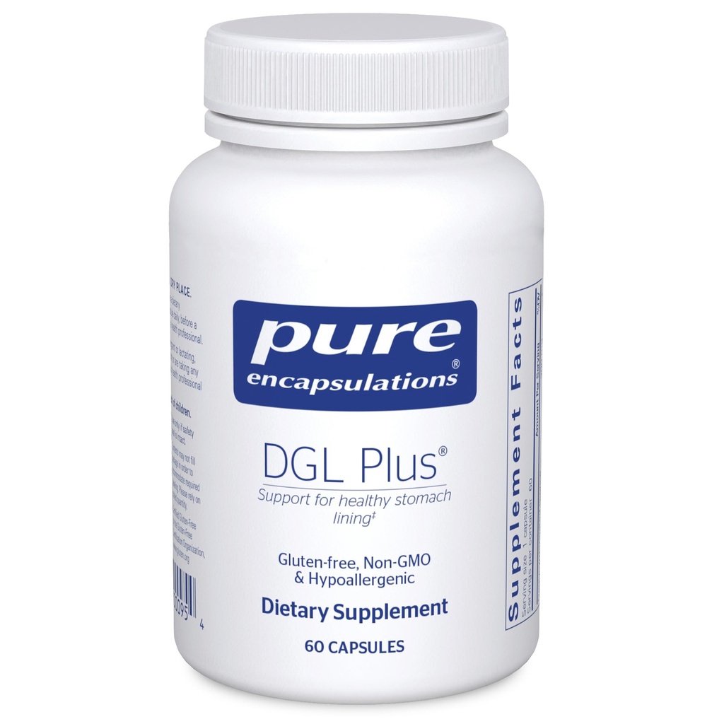 Rena inkapslingar DGL Plus - Gut Health Supplements for Men & Women - med Marshmallow Root, Aloe Vera Extract & Slippery Elm Bark - Non-GMO & Vegan - 60 kapslar