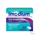 Imodium Multi-Symptom Relief Caplets with Loperamide Hydrochlorothiade & Simeticone, Diarrheaal Medicine for Treatment of Ripuli, Kaasu, Turvotus, Kramppi & paine, Helpompi avata, 24 t