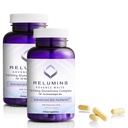 Relumins 1650mg L-Glutathione Complex med Hyaluronic Acid, Alpha Lipoic Acid, Rose HIPS, Vitamin E & Riboflavin, Antioxidant Support, Skin Hydration & Wellness, Made in USA - 90 kapslar x 2 flaskor