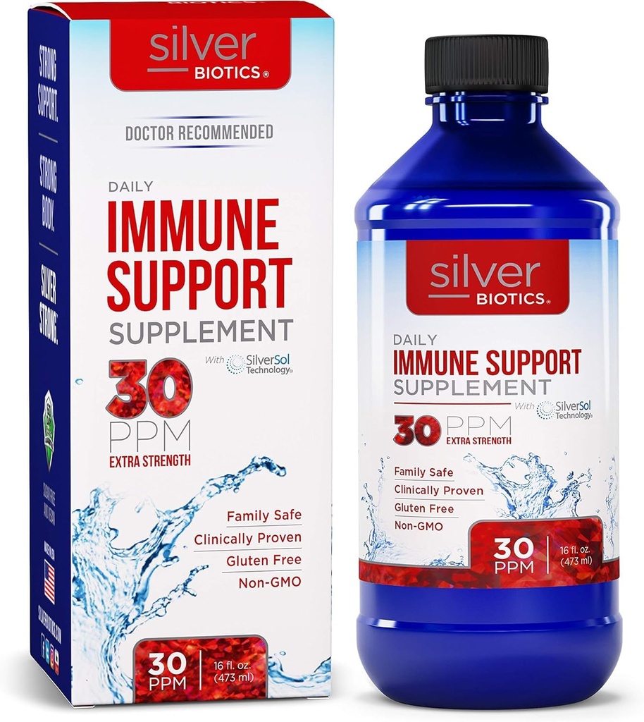 Hopea Biotics 30 PPM Extra Strength Päivittäinen Immuuni täydentää patentoitu monivalenttinen Silversol tekniikka ... Täydellinen Daily Defense Boost for Immuunijärjestelmäsi ... 16 Fl Oz