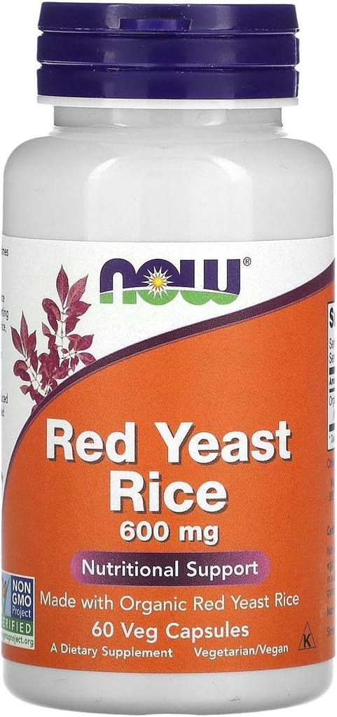 Nu livsmedel röd jästris, 600 mg, 60 Veg kapslar