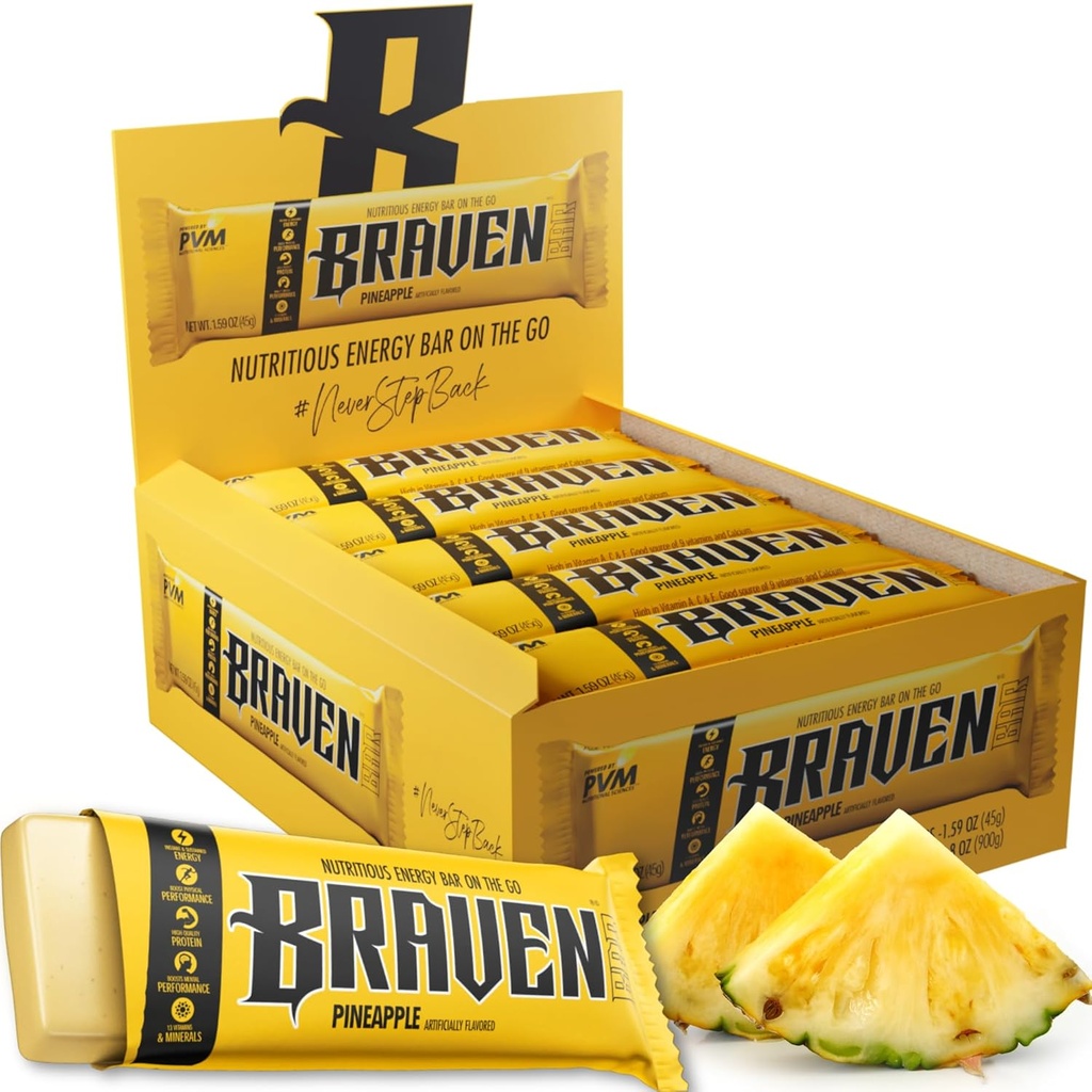 Braven Bar Ananas Energy Bars (1,59 oz, 20 pakkaus) ... Energia purut 5g proteiinia...