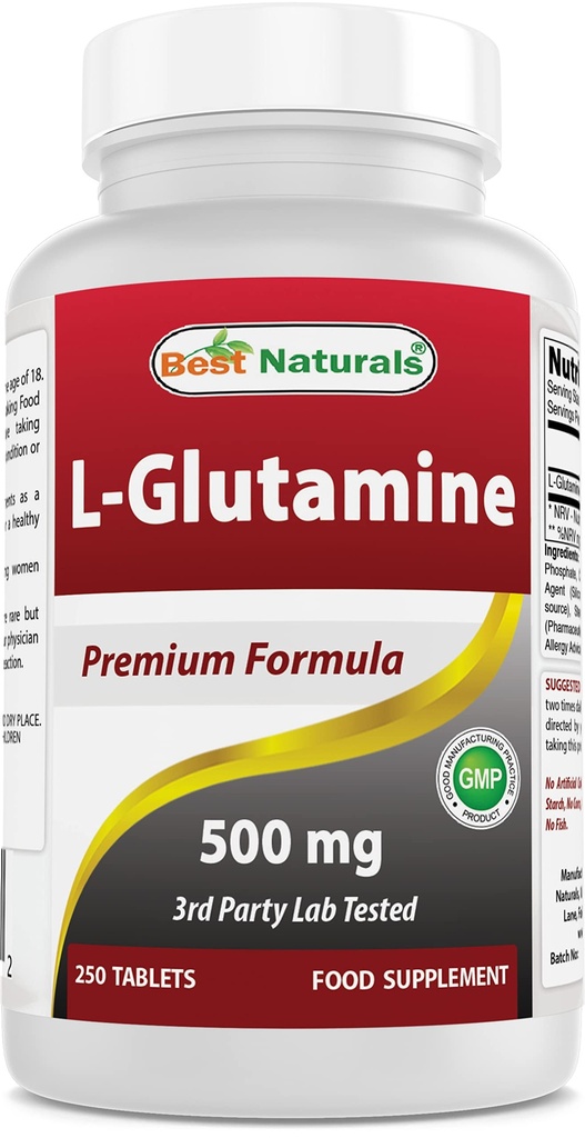 Best Naturals L-glutamiini 500 mg 250 tablettia