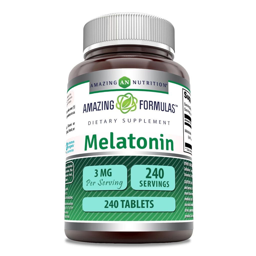 Hämmästyttävä Formula Melatoniini täydentää ... 3 Mg per tarjoilu... 240 tablettia...