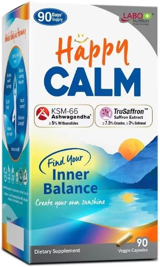 LABO Nutrition AdaptWell Ashwagandha Root Extract >7% medanolider (35mg), Rhodiola Rosea Extract >5% rosavins & Bioperine, för Relax, Adrenal, Immune & Thyroid Support, 90 grejer