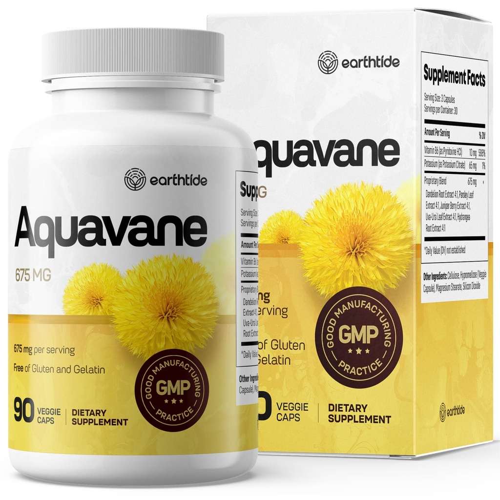 Aquavane Natural Diuretic Relief for Turvotus jalat, nilkat, & jalat - Potent yrtti yrttivesi pillereitä veden säilyttämiseen, turpoaa Ei enempää tehokkaita otteita, ihanteellinen vähentää jalka ja jalka turpoaminen