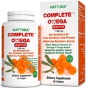 Nattura Complete Omega 3-6-7-9, Pure Sea Buckthorn Oil, European Quality, alkaen jalostamaton, Cold Pressed Whole Sea Buckthorn Wild Marries - Ei-GMO, Certified Kosher, Gluteeniton 1 pullo - 60 kapselia