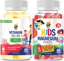 SUNNY Sam-vitamiini D3 K2 Gummies 5000 IU & Magnesium Gummies lapsille Citrate Chewable täydentää mielialan ja lihasten tuki