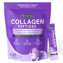 DRFOSTER Collagen-Peptides-Powder-Packet - Multi tyyppi II III V X Collagen naisille antioksidantti Blend + C-vitamiini ihon, hiusten, kynsien ja nivelten, ei-GMO, 30 Stick Packs