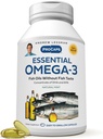 ANDREW LESSMAN Essential Omega-3 Mint - 600 Softgels - Ultra-Pure, High Potency Omega-3 oljor. Hög DHA, ingen mage upprörd, inga föroreningar, ingen kvicksilver. Liten lätt att svälja Softgels