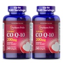 Puritanin Pride Coenzyme CoQ10 200mg, ruokavalio täydentää sydämen terveyttä, verenpaine, suun gum terveys, ja terve ikääntyminen tuki, 240 Nopea julkaisu Softgels, 2-pakkaus