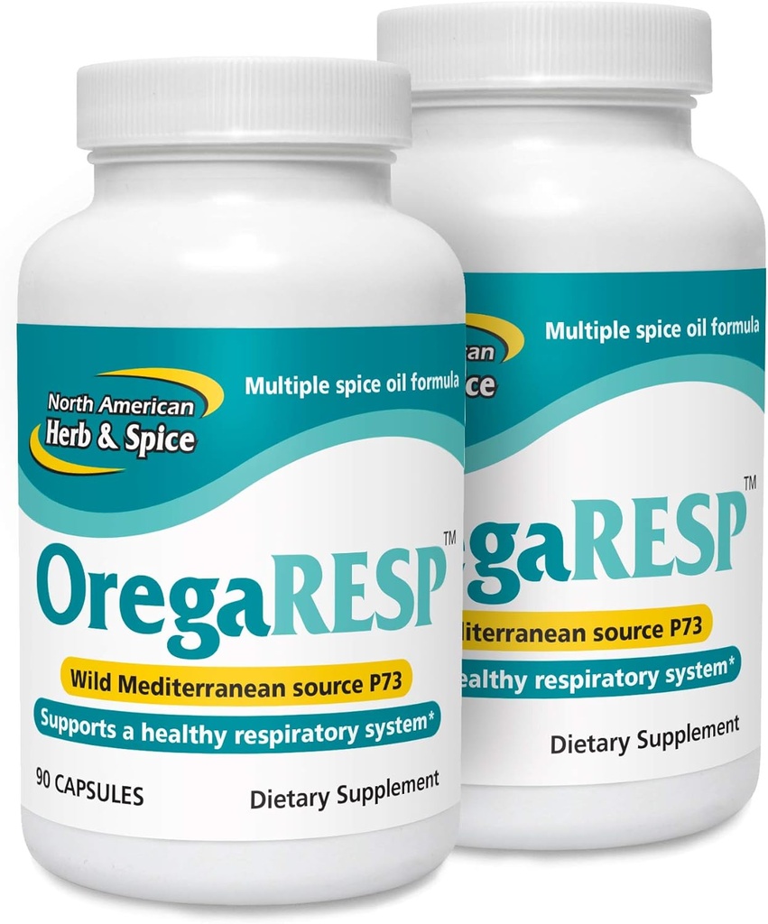 POHJOINEN AMERICAN HERB & SPICE OregaResp P73- 90 kapselit - 2 kapselin pakkaus - Tukee Immuunien ja hengitysteiden terveyttä - useita Spice Oil Complex Oreganol P73 Oregano Oil - ei-GMO - 90 yhteensä