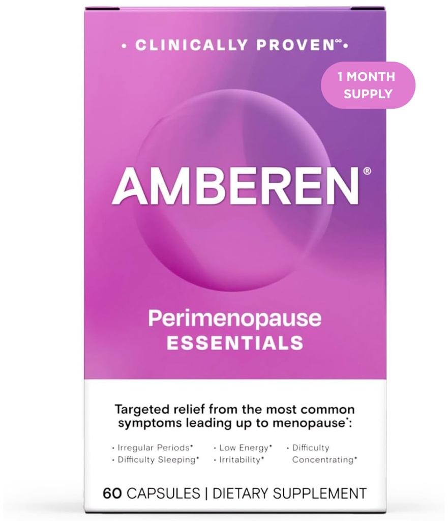 Amberen perimenopaussi, peri-Menopause Multi-Symptom Relief, B-vitamiini, E-vitamiini ja antioksidantteja täydentää, kliinisesti näyttää auttaa tukemaan Hormonitasapainoa, Hot Flashs & Night Sweats, 60