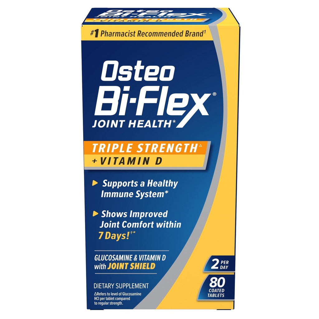 Osteo Bi-Flex Triple Strength(5) D-vitamiinin glukosamiinikondroitiini Joint Health Supplement, päällystetty tabletti, 80