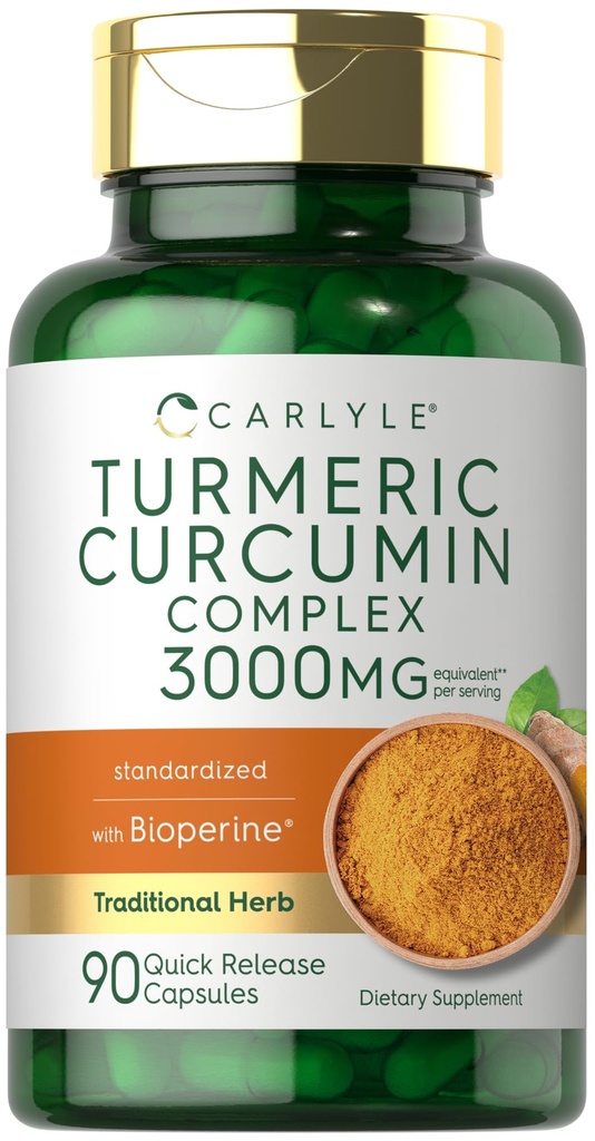 Carlyle Turmeric Curcumin with Black Pepper 3000 mg ... 90 Jauhekapselit...