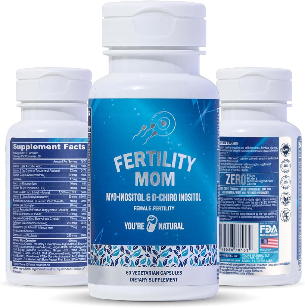 Olet luonnollinen käsite hedelmällisyys vitamiinit naisille - prenataali vitamiinit - Myo-inositoli, D-Chiro Inositol & Folate, Säädökset sykli, Tuki munasarjojen tuki, Vitex, 30 päivän tarjonta