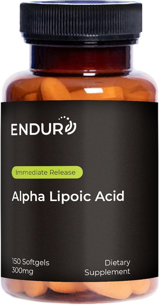 Endur Alpha Lipoic Acid, Antioxidant Defense & Cellular Energy Support, Immediate Release, Vegan, Gluten Free, 300 mg (150 Softgels)