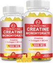Kreatiini Gummy, 3 g Creatiini Monohydraattia per tarjoilu, sokeriton Creatiini Monohydraatti Gummy for Muscle kasvu ja vahvuus 0,5g Collagen, 0.2g BCAA, 60 tarjoilua, ananas Flavor, 2 pakkaus