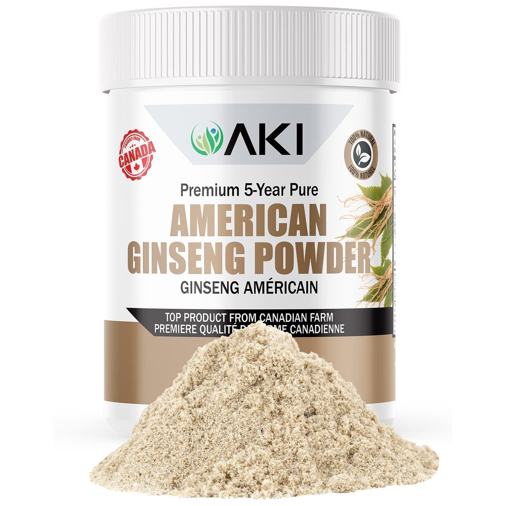 AKI American Ginseng Powder 4%: lla ginsenosidia - Ihanteellinen kahvin, juomat kuten smoothies - pakkaus 1 (1,50/42,5 g)