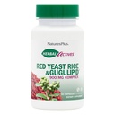 NaturesPlus Red Yeast Rice Gugulipid Complex - 450 mg, 60 Vegaanikapselit - Reseptilääke Herbal Supplement, Kolesteroli tuki - Kasvisruokaa, Gluteeniton - 60 tarjoilua