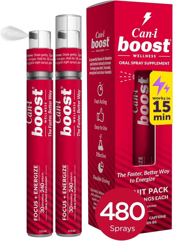 Can-i Boost Energy Spray för kvinnor i klimakteriet och Perimenopause snabbt stödja glömska och hjärna groda, 60 portioner