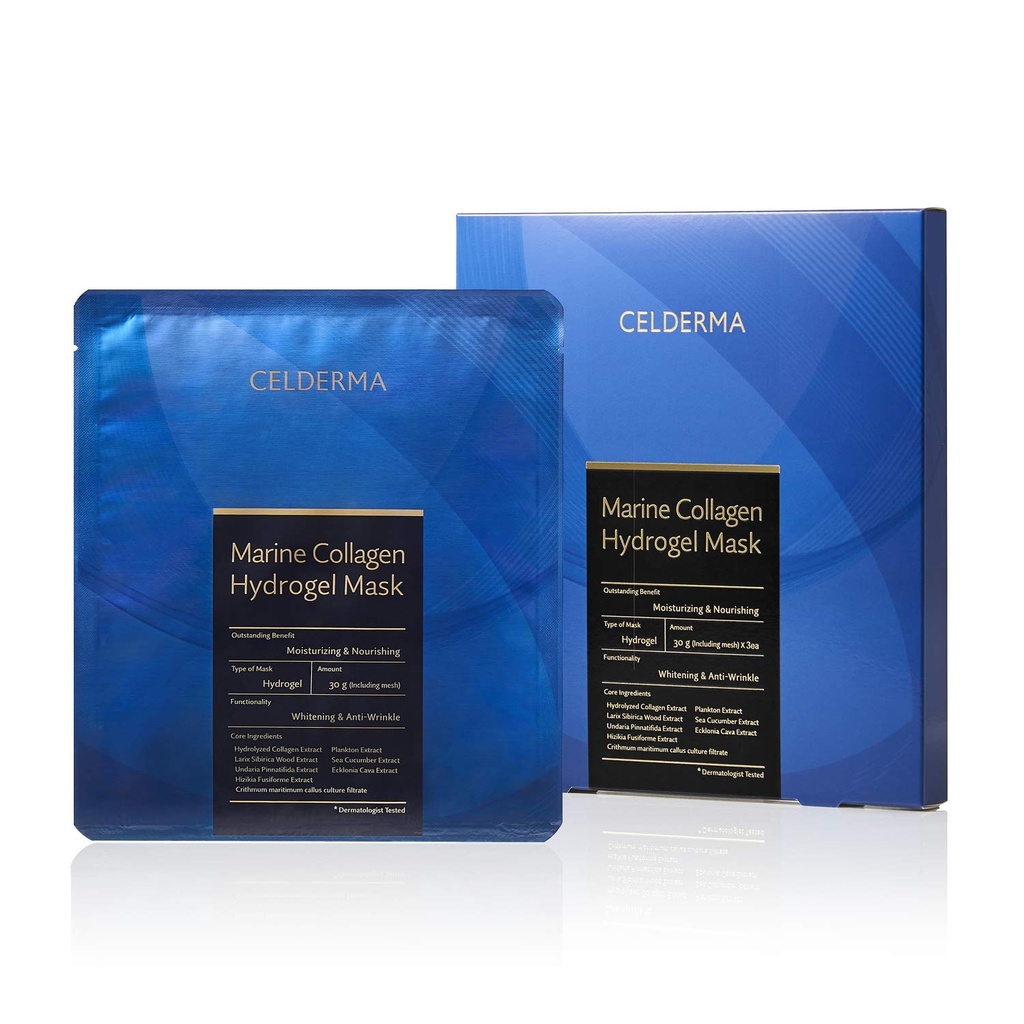 CELDERMA Marine Collagen Hydrogel Mask [3 kpl] Anti-aging, ravitseva, intensiivinen nesteytys