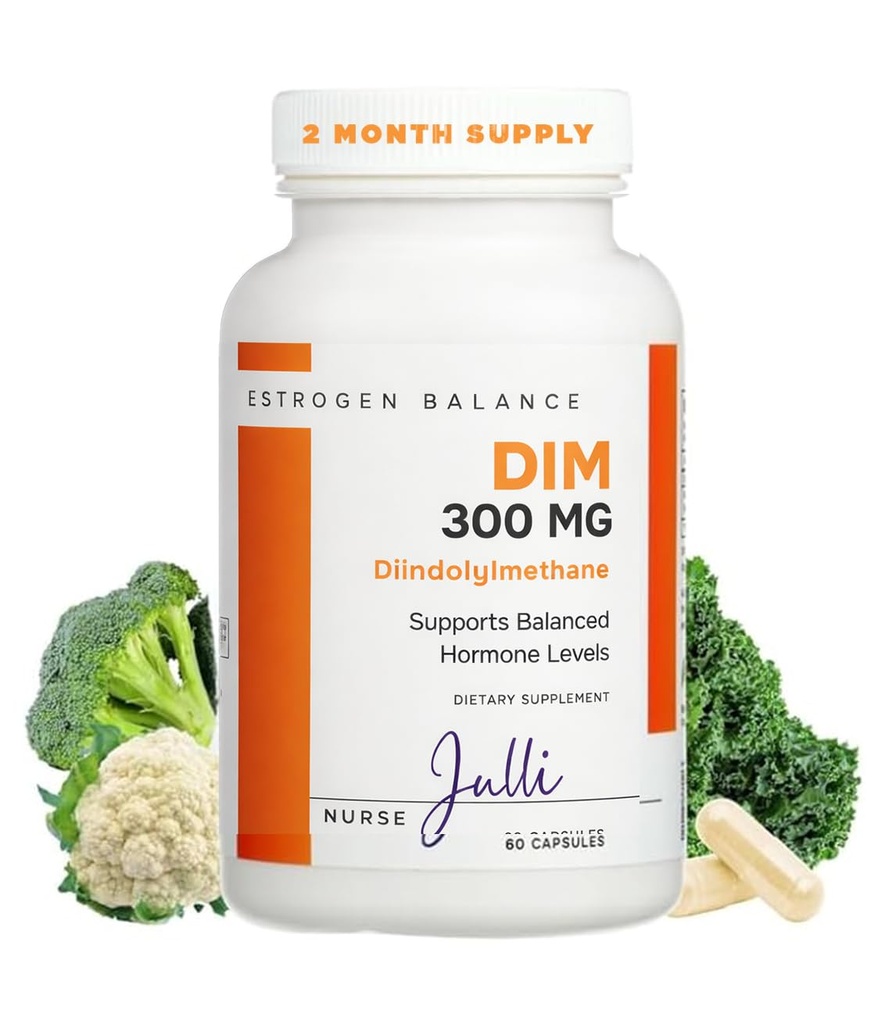 DIM Estrogeeni täydentää naisille - Hormonitasapaino & Harmony tuki vaihdevuodet, PCOS & Hormonaalinen akne antioksidantti ominaisuudet - 300 Mg, 60 Count (Pakkaus 1)