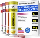 Qench Electrolyte Tabletit 40 Count Instant Hydration, Electrolytes, Fasting Electrolytes Ei sokeria Optimaalinen nesteytys Tuki Ei jauhe - Watermelon, Orange, Mixed Berry, sitruunan maku