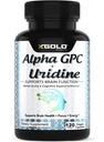 Alpha Gpc + Uridine 900mg - Kraftfull Nootropic för ökad fokus, minne, energi, humör och kognitiv prestanda - 120 vegetariska kapslar